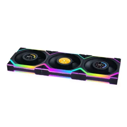 Вентилятор для корпуса Lian Li UNI FAN SL WIRELESS LCD Rev.Blade 3x120mm Black G99.12RSLLCD1W3B.00