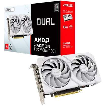 Видеокарта ASUS Radeon RX 9060 XT Dual White Edition 16GB GDDR6 128-bit DUAL-RX9060XT-16G-WHITE