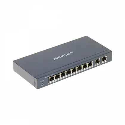 Коммутатор Hikvision DS-3E1310P-EI Smart/8×10/100 Mbps PoE/2×1G RJ45 Uplink/110 W PoE DS-3E1310P-EI (B)