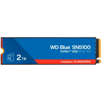 SSD накопитель Western Digital WD Blue SN5100 2TB M.2 2280/NVMe/PCIe 4.0/7100MB/s Read/6700MB/s Write WDS200T5B0E-00CPE0