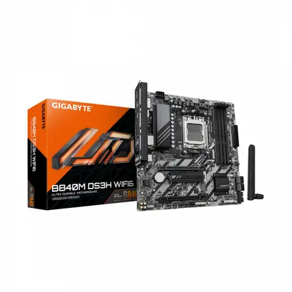 Материнская плата GIGABYTE B840M DS3H WF6 AM5/AMD B840/4xDDR5/2xM.2/2xPCI-E x16, Micro-ATX