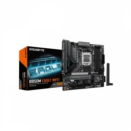 Материнская плата GIGABYTE B850M EAGLE WF7 AM5/AMD B850/4xDDR5/2xM.2/2xPCI-E x16, Micro-ATX