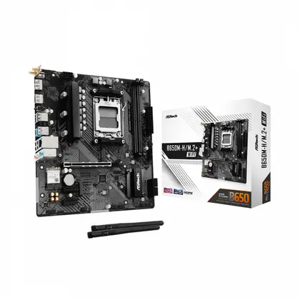 Материнская плата ASRock B650M-H/M.2+ WiFi AM5/AMD B650/2xDDR5/2xM.2/1xPCI-E x16, Micro-ATX