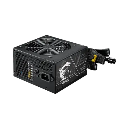 Блок питания MSI 750W, MAG A750BN PCIE5 II, Non Modular, ATX, 80+ BRONZE, >85%, Fan 120mm, Черный