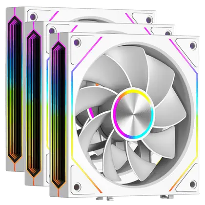 Вентилятор для корпуса PCCoole F3 X120R ARGB WH 3IN1, FAN 120mm, 800~1800RPM, 54 CFM, RGB
