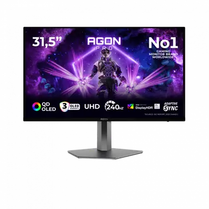 Монитор AOC AGON PRO AG326UZD2 31.5" QD-OLED/3840×2160/240Hz/0.03ms/HDMI x2/DisplayPort 2.1/USB-C AG326UZD2