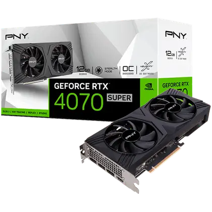 Видеокарта PNY GeForce RTX 4070 SUPER VERTO OC 12GB GDDR6X 192-bit VCG4070S12DFXPB1-O