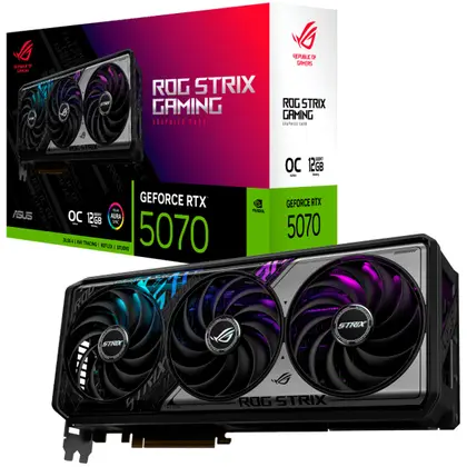 Видеокарта ASUS GeForce RTX 5070 ROG Strix OC Edition 12GB GDDR7 192-bit ROG-STRIX-RTX5070-O12G-GAMING