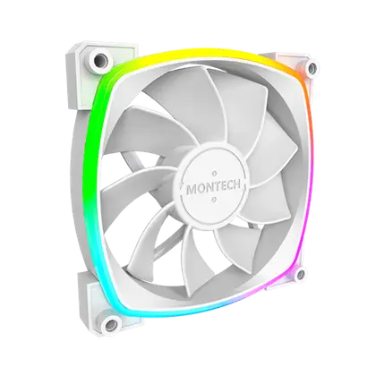 Вентилятор для корпуса Montech RX120 PWM (W) 1x(120x120x25mm)/800-1600RPM/59CFM/27dBA/Reverse Белый
