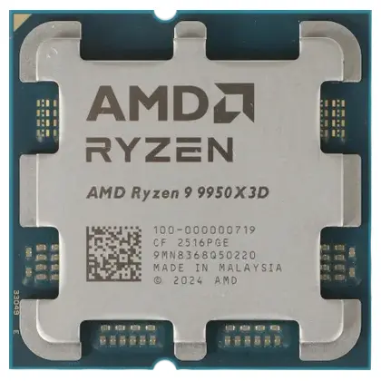 Процессор AMD Ryzen 9 9950X3D2 9000 Series AM5/16C/32T/4.3GHz Base/5.6GHz Max/208MB/OEM