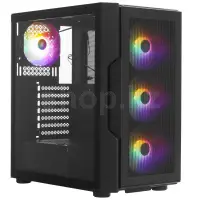 Корпус 1Stplayer Trilobite T7 P BK, Midi Tower, ATX, m-ITX, Black, 3.5"/3x2.5", 2xUSB 3.0, Black