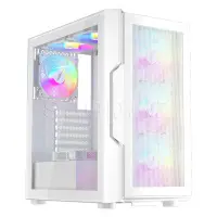 Корпус 1Stplayer T7 P WH, Midi Tower, ATX, White, 1x3.5"/2x2.5", 2хUSB3.2, RGB